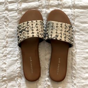 Steve Madden Studded Snake Print Sandals